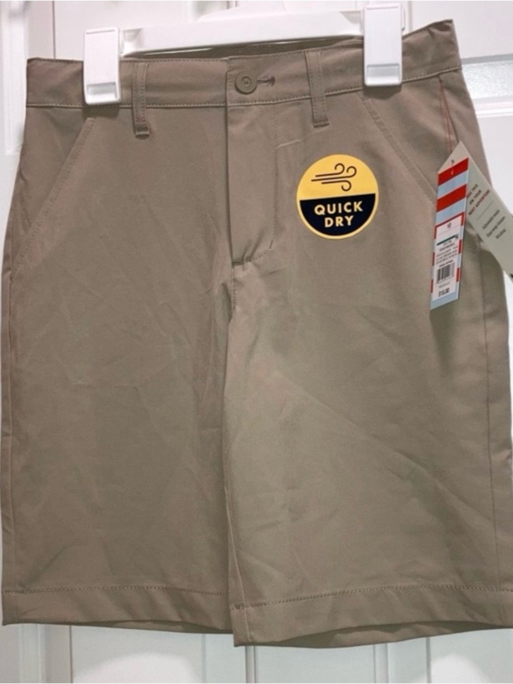 Cat & Jack Boys' Quick Dry Uniform Shorts Khaki Size 10 New
